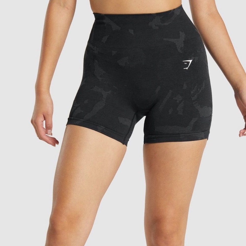 Gymshark Black and Grey Camo Adapt Seamless Shorts Size XXL